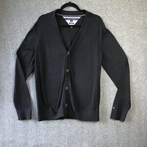 Y2K Tommy Hilfiger Pima Cotton Button Up V-Neck Cardigan Sz L Women/M/Unisex